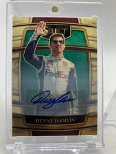 2022 Panini Select Chronicles NASCAR - Denny Hamlin #8 Gold Vinyl 1/1 Autograph