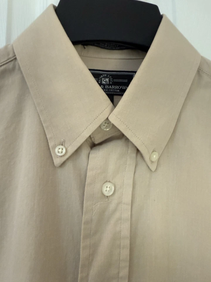 VTG Croft & Barrow Private Stock Single Needle Tailoring Beige Dress Shirt 32/33 - Image 3 of 4