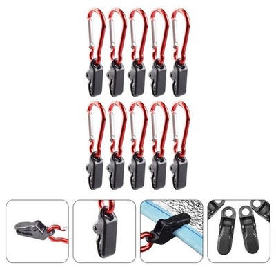 10 Pcs Outdoor Tarp Clips Plastic Clamp with Carabiner for Tent