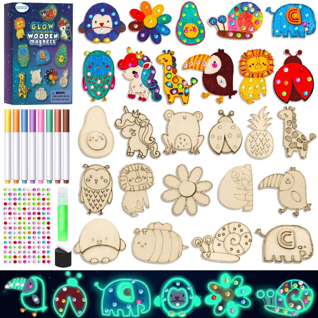 EAPHANT Kids Crafts, 30 PCS Arts and Crafts Painting Kits