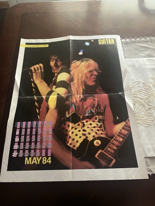 Guitar Magazine May 1984 Poster Randy Rhoads