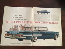 1960 Chevrolet Bel-Air & Impala Sport Sedan 2 Page USA Original Mag Advert