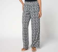 Belle by Kim Gravel Petite Santorini Smocked Waist Pant Black S New