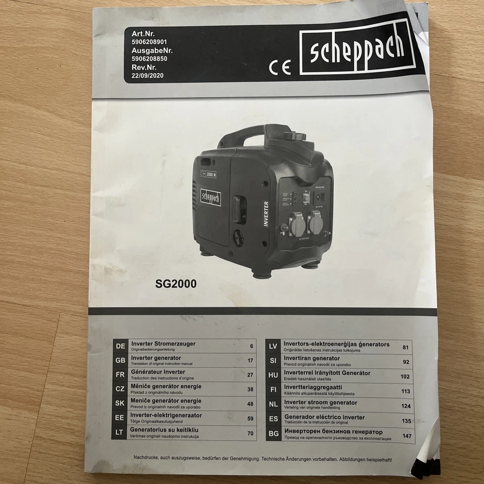 Scheppach Inverter Stromgenerator Stromerzeuger SG2500i | 2x230V | 2000W - 64dB - Bild 2 von 4