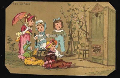 Warten auf den Beginn der Show - Chromo Au Bon Marché - Trade Card