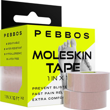 Moleskin Tape 1" x 16ft - Blister Prevention  Medical Padding, 2 Rolls