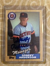1987 Topps Sparky Anderson #218 IP Sign Auto Autograph Tigers Hall of FAME HOF