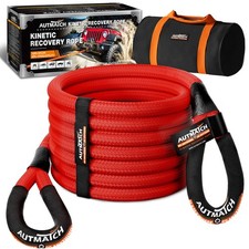Autmatch 1 30 Ft Kinetic Recovery Tow Rope 48000lb Heavy Duty Red
