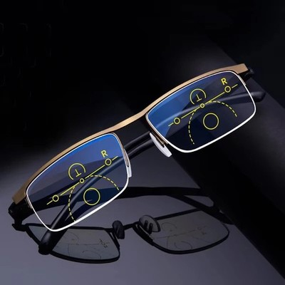 3 in 1 Gleitsicht Multifokale Lesebrille Automatische Anpassung Anti Blue Ray