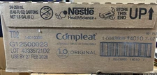 24 x 8.45oz Compleat Nutrition 1.0 Unflavored Best By 02/27/2026 Tube Feeding
