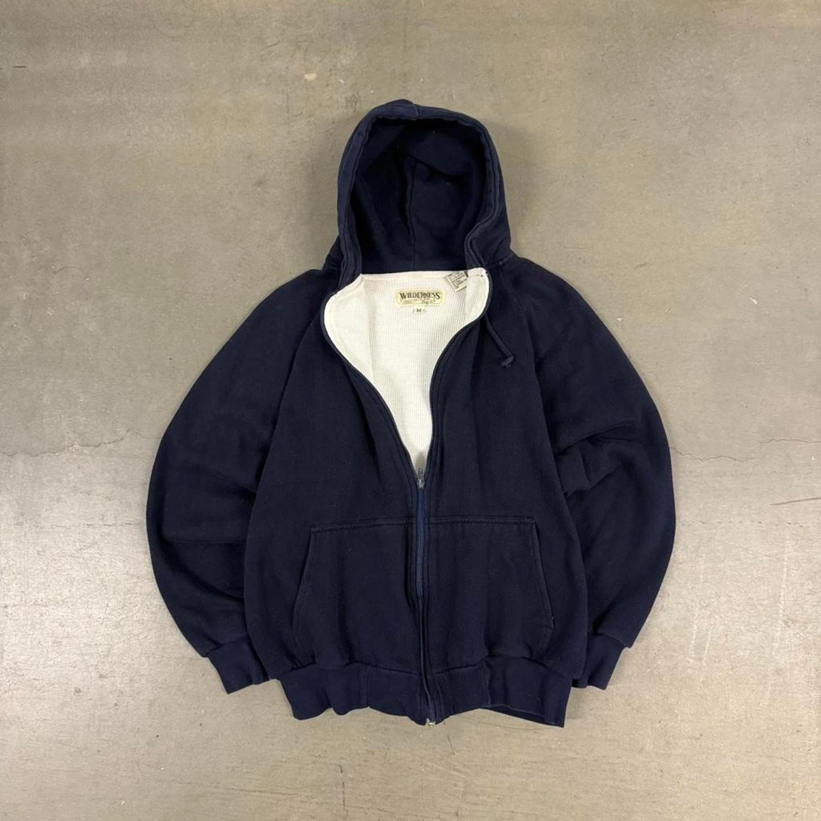 Vintage 90s Wilderness Thermal Lined Double Face Hoodie Size M