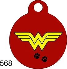 Pet Tags Dog Tags Personalized Pet ID tag for Dog and Cat Collars Wonder Woman