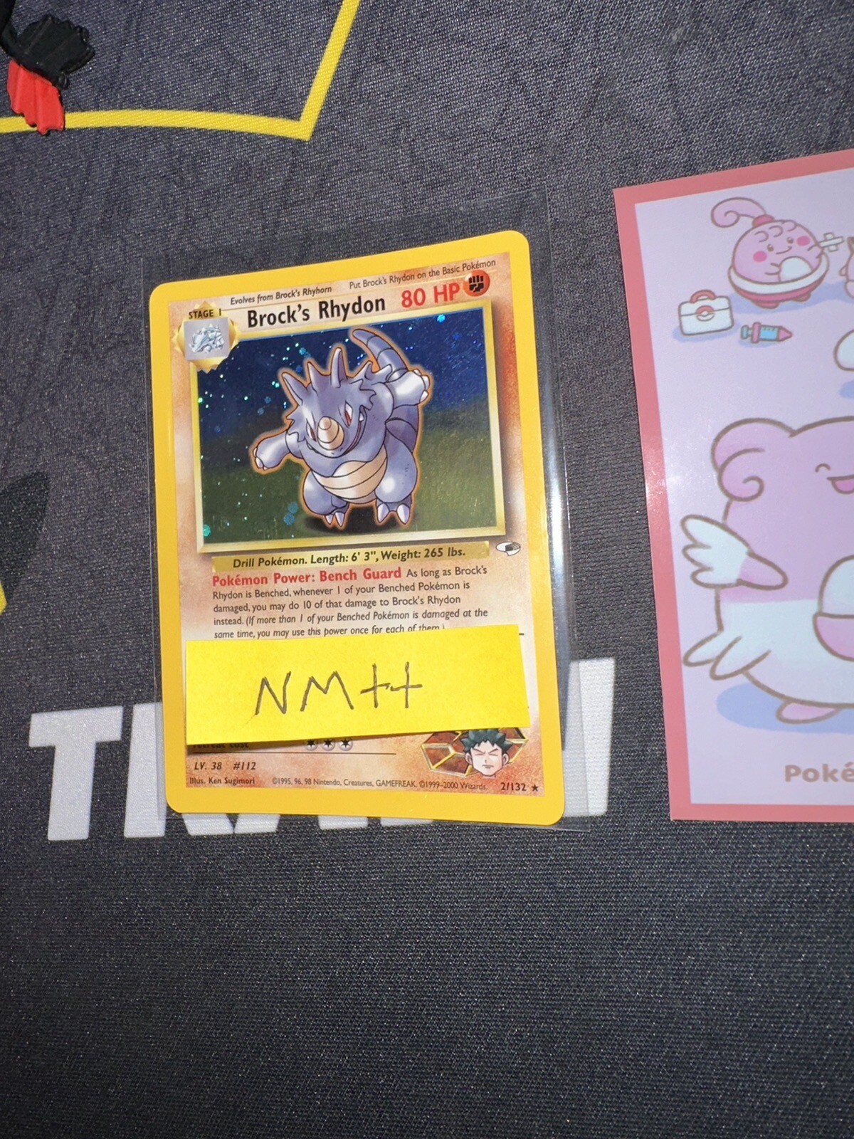 Pokémon Card Brocks Rhydon Gym Heroes 2/132🔥PSA Grade🔥Holo Rare 253💎NM ++💎