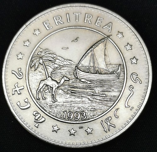 ** Eritrea 1993 $1 Dinosaur total 3 coins - UNC - Picture 6 of 8