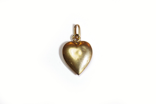 Pendentif coeur en or 18k creux, bijou vintage, pendentif d'occasion - Picture 2 of 5