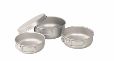 Easy Camp Adventure Ultra Light Cooking Set, Saucepan Set Aluminum 4 Piece 160 Grams 