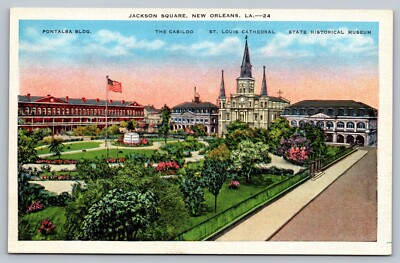Jackson Square Buildings New Orleans Louisiana LA c1920 Vintage Postcard