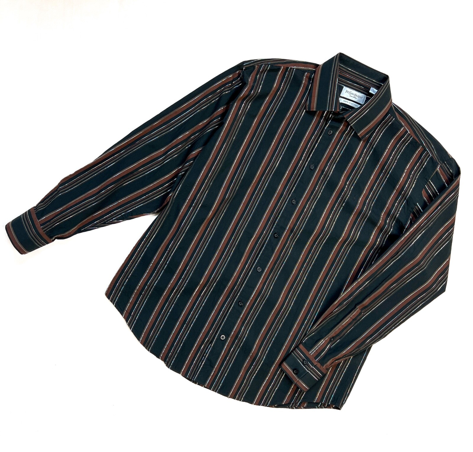 Camicie da uomo Yves Saint Laurent YSL classiche maniche lunghe con bottoni taglia L #18