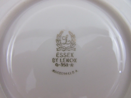 "ESSEX" by Lenox 0-351-R Maroon/Gold Footed Teacups and Saucers Set of 6 - Picture 6 of 14