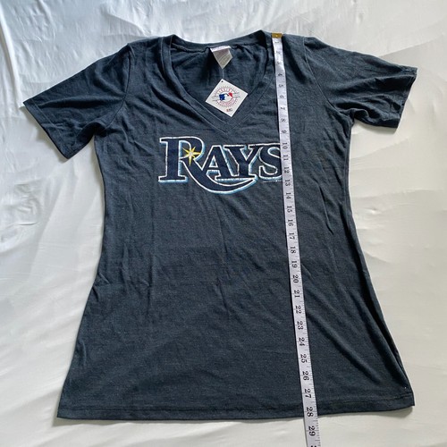 Tampa Bay Rays Shirt Women's Sz XL V-Neck Tee Short Sleeve Blue Baseball NEW - Picture 8 of 8