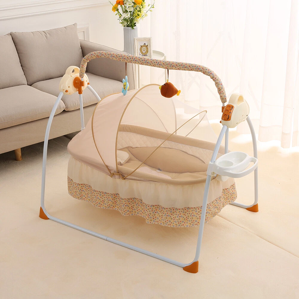 Crib with top swing for baby