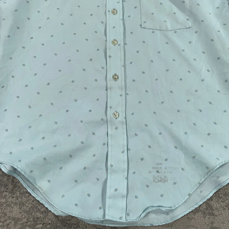 Винтажная мужская футболка Ashton Hall большая синяя геометрическая Atomic 60-е 70-е сделано в США тонкая - Изображение 3 из 4