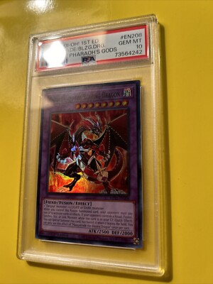 YuGiOh MASQUERADE THE BLAZING DRAGON #MP22-EN208🔥PSA 10🔥1st ED