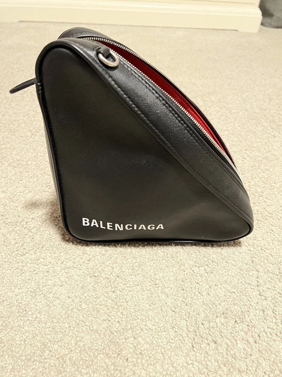 balenciaga triangle clutch bag black eBay