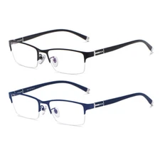 Men Half rimless Eyeglasses Glasses Optical Spectacles RX Eyewear Frames