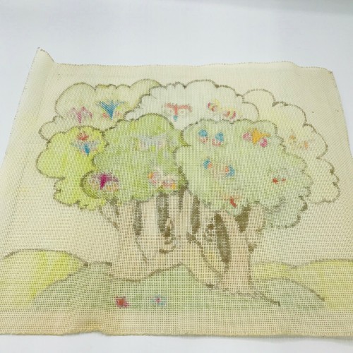 Hand Painted Needlepoint Pattern Canvas Owl Eyes in Tree Whimsy Peek A Boo - Picture 8 of 8