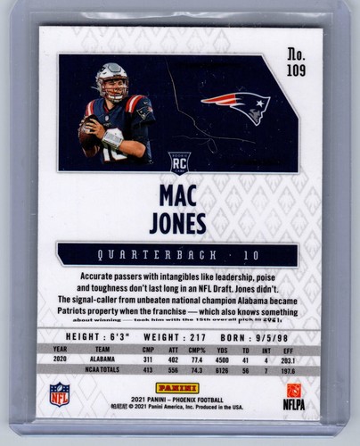 2021 Panini Phoenix #109 Mac Jones Fire Burst - Bild 2 von 2