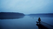 Landscape water nature pier blue calm waters lake Custom Gaming Mat Desk