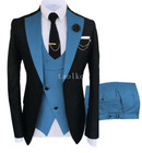 Fashion Men's One Button Party Formal Dress Tailored Suits 3PCS Coat Vest Pants