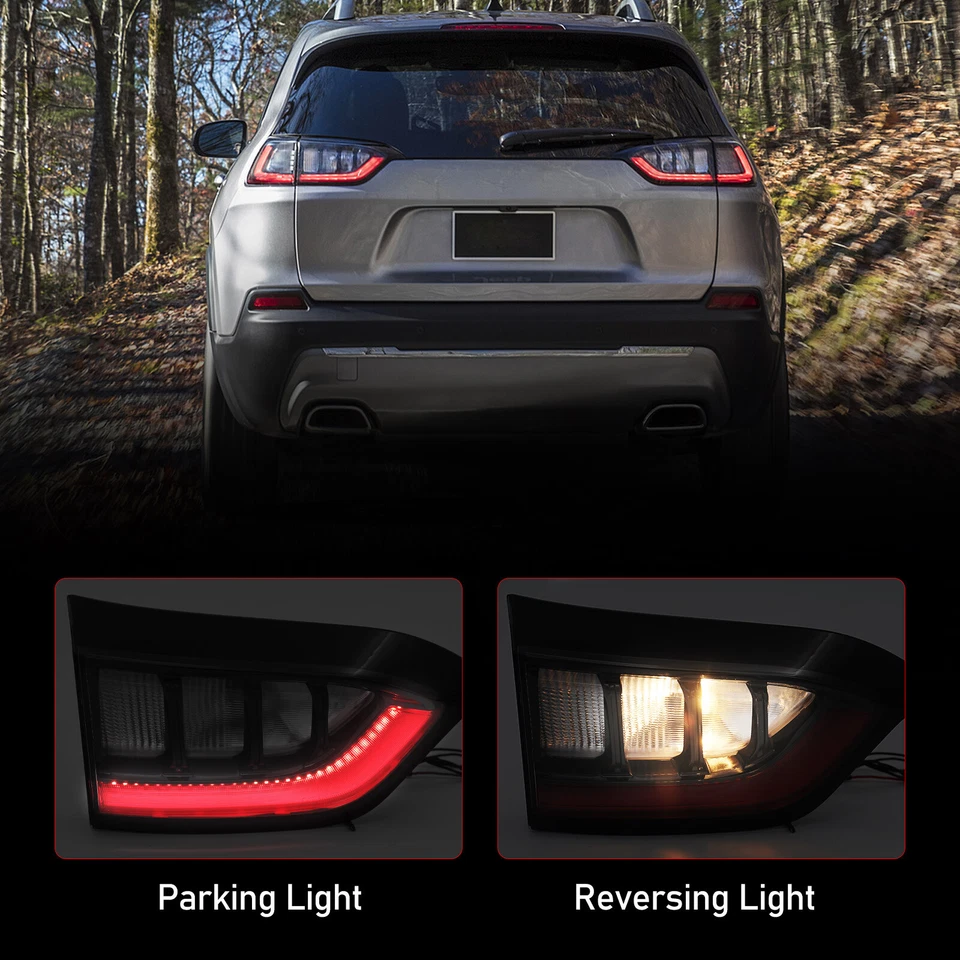 Pair LED Rear Inner Tail Lights For 2019-2023 Jeep Cherokee Brake Lamps LH RH Foto 2 de 4