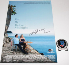 DIRECTOR RICHARD LINKLATER SIGNED BEFORE MIDNIGHT 12x18 MOVIE POSTER BECKETT COA
