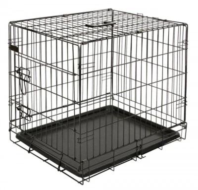 Kerbl Gittertransportbox klappbar schwarz Hundebox 63x48x57cm 1 Tür 81364