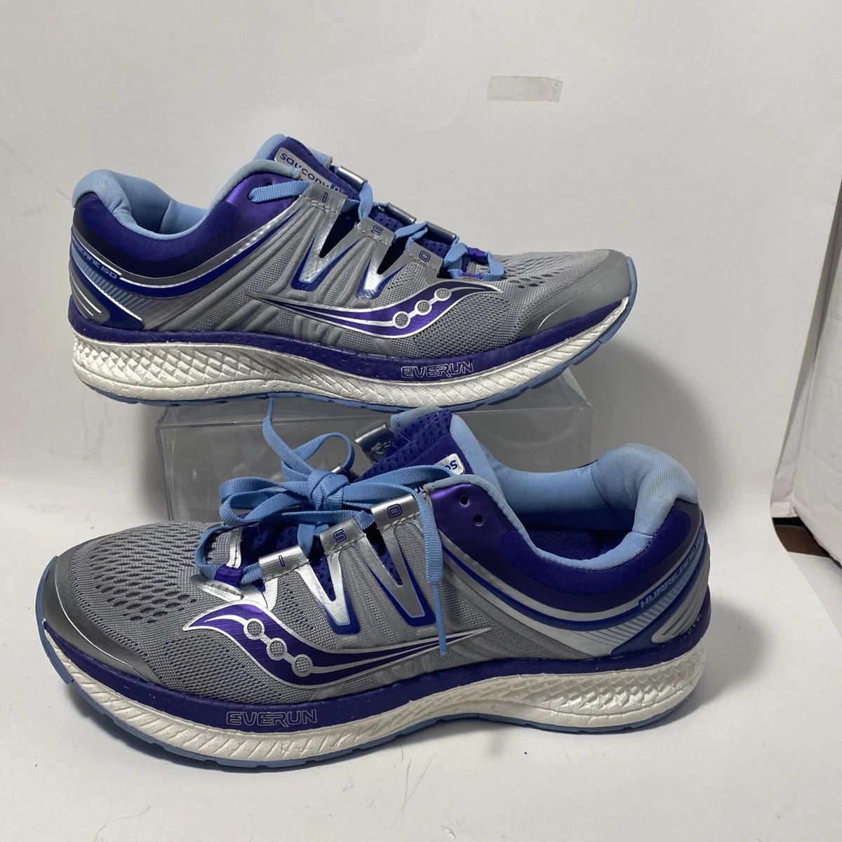Saucony Womens Hurricane ISO 4 S10411 1 Gray Blue Running Shoes Sneakers Size 10