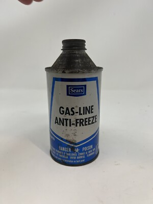 #ad Original Sears Gas Line Anti freeze Full Can 12oz Sealed Vintage $14.99
