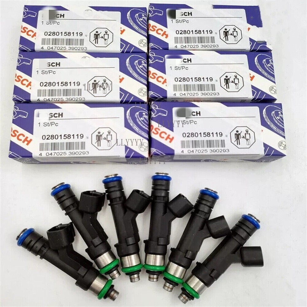 6PCS Fuel Injector 0280158119 Fit for Jeep Wrangler Chrysler 3.3L 3.8L Bosch