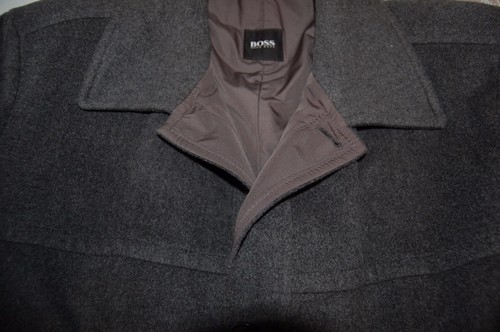 Hugo Boss Gray Men's Warm Wool Cashmere Jacket Coat Size US 46 R - Picture 7 of 12