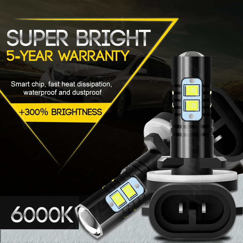 For Arctic Cat T660 Turbo Touring 2004 2005-2007 881 LED Headlight Bulbs - Image 4 of 4