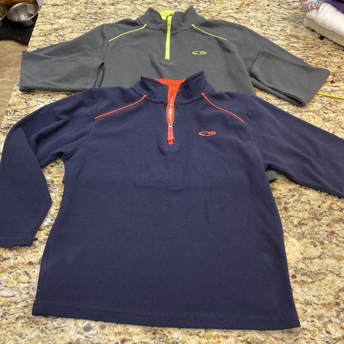 2 Champions Boys Medium 1/4 Zip Fleece Pullovers