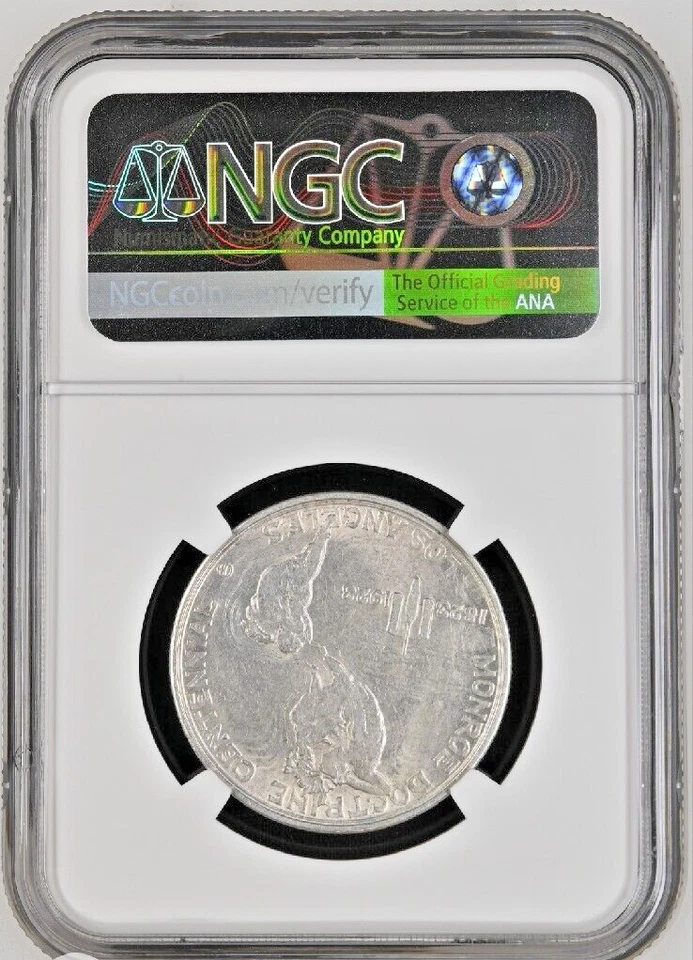 1923 US Monroe Doctrine Half Dollar Silver Coin San Francisco Mint NGC AU-55 - Image 2 of 4