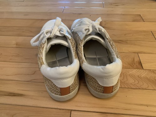 Women’s Dolce Vita Neo Ladies' Fashion Sneakers White & Tan Raffia Size 10 M - Picture 2 of 8
