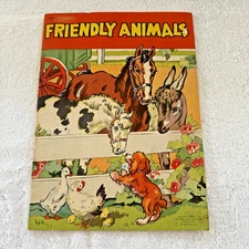 HTF Whitman 1941 Friendly Animals Book Roman Numerals Date MCMXLI / Number 978
