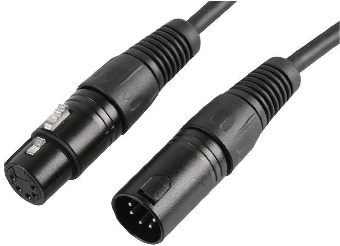Pulse DMX Lead 5 Pin XLR Male to Female, 1 Pair+Screen - 3m Black