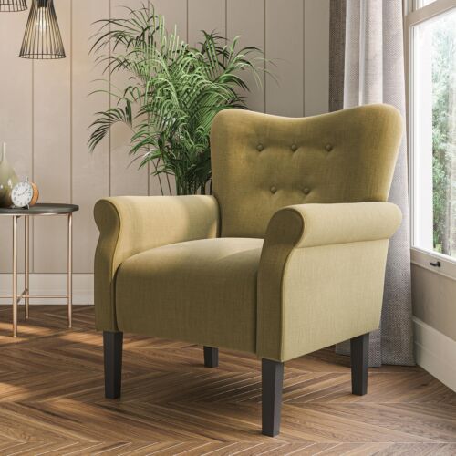 Fabric Club Chair Accent Arm Chair Upholstered Single Sofa Living Room Furniture - Picture 2 of 7