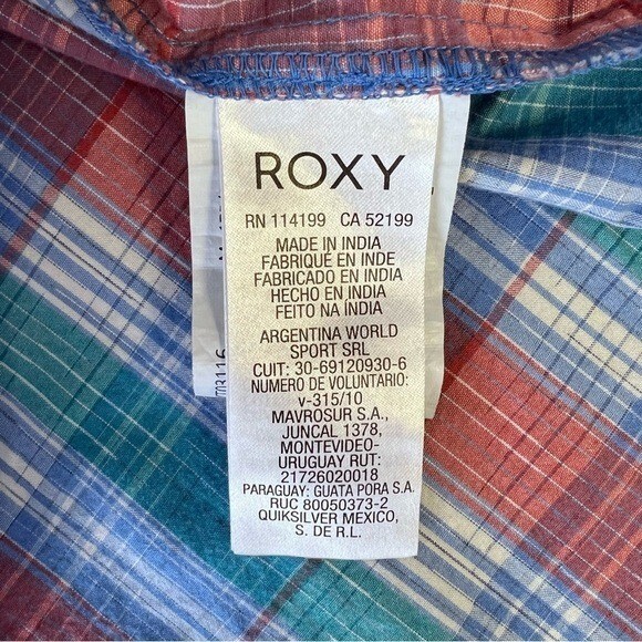Roxy Plaid Button Down Womens Medium Boho Western… - image 8