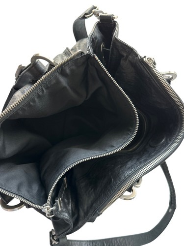 Borsa a tracolla Rachel Zoe nera ecopelle tracolla rimovibile ferramenta argento cerniera - Foto 4 di 11
