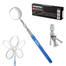 WORKPRO 2-in-1 Telescoping Inspection Mirror Magnetic Pick-Up Tool Round Mirrors